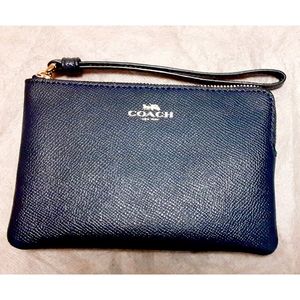 Navy Coach Wristlet